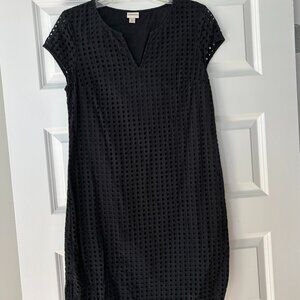 Black Cotton Cut-out Dress